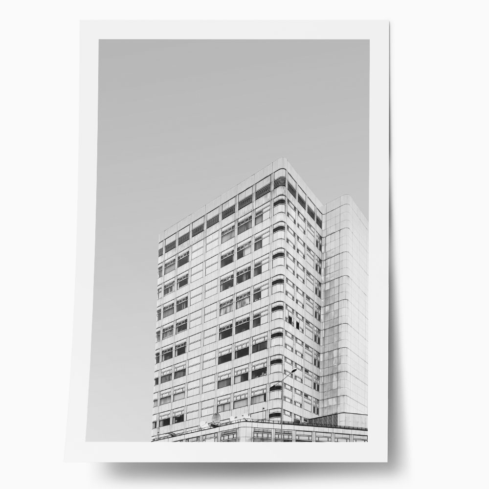 Poster BLACK AND WHITE ARCHITECTURAL MODULAR WINDOW PATTERN