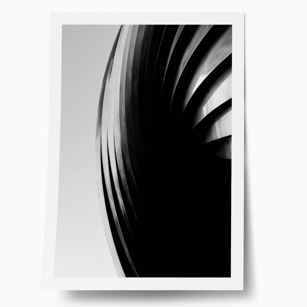 Poster BLACK AND WHITE ARCHITECTURAL SPIRAL PATTERN