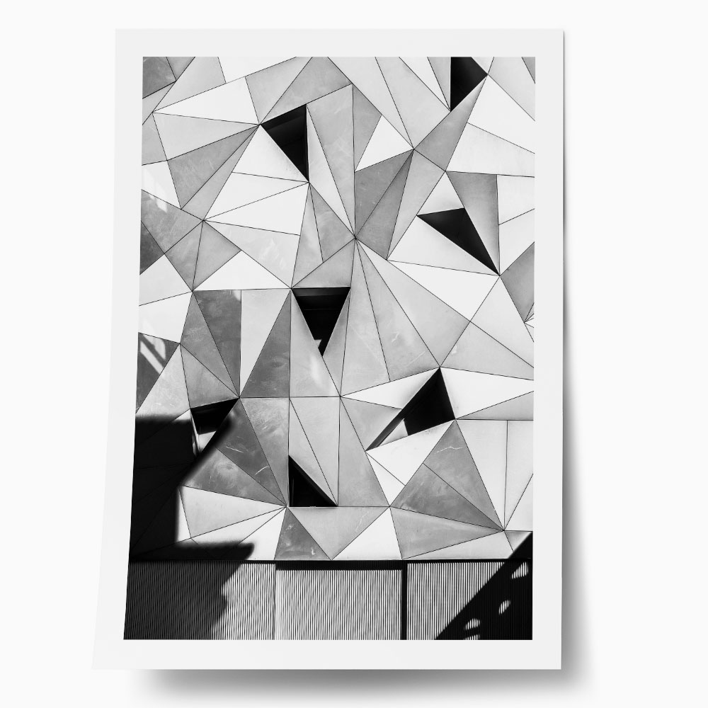 Poster BLACK AND WHITE ARCHITECTURAL TRIANGULAR FORMS
