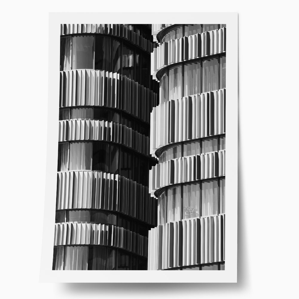 Poster BLACK AND WHITE ARCHITECTURAL VERTICAL STRUCTURAL ELEMENTS