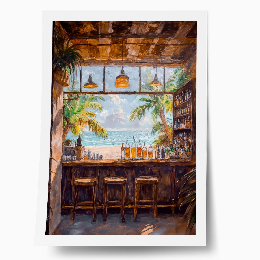 Poster VINTAGE PASTEL BEACH BAR 2