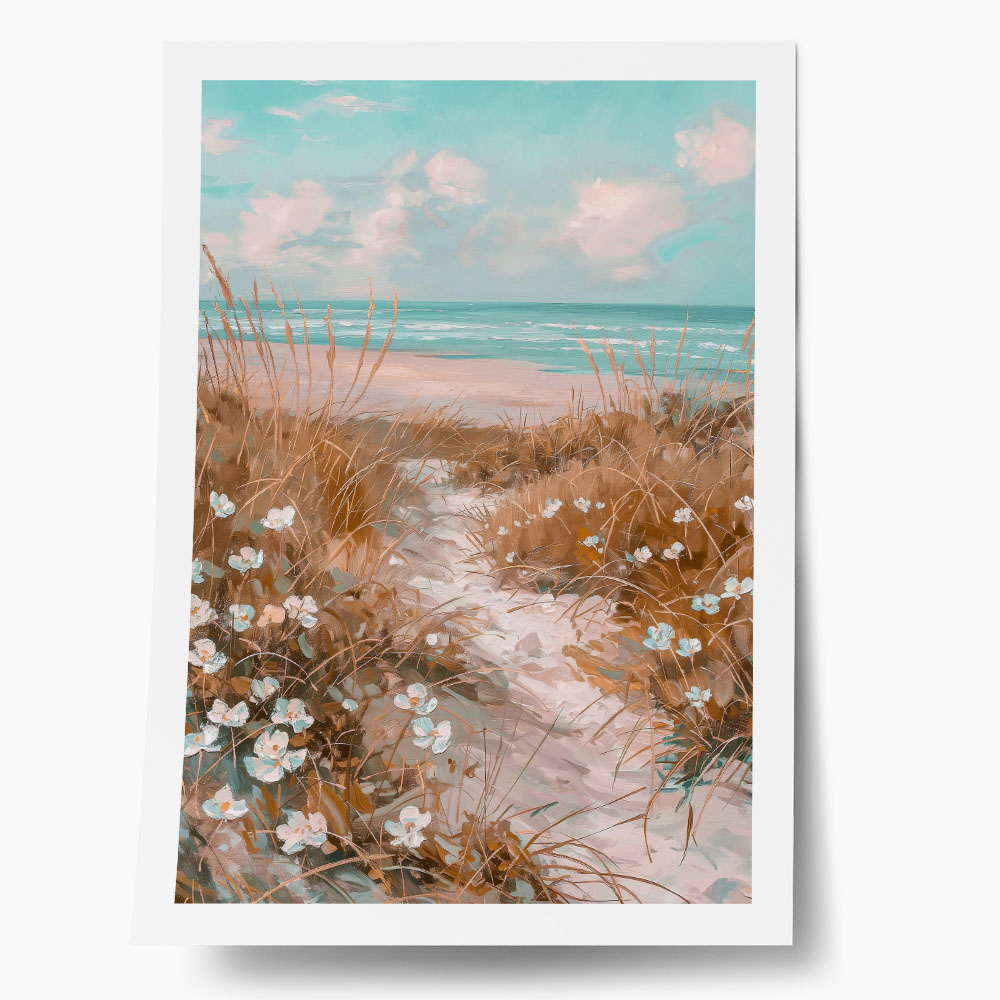 Poster VINTAGE PASTEL BEACH PATH 4