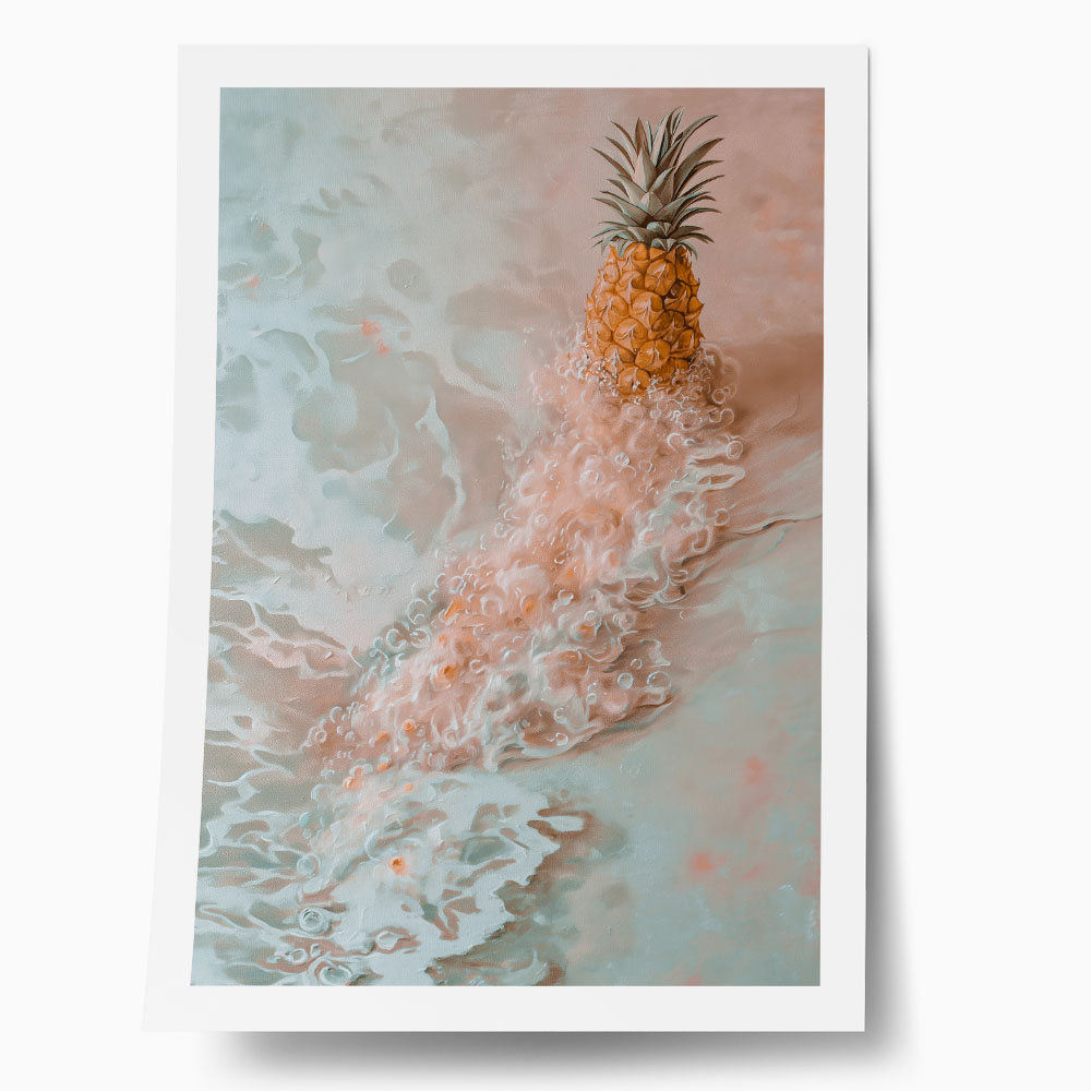 Poster VINTAGE PASTEL BEACH PINEAPPLE 2