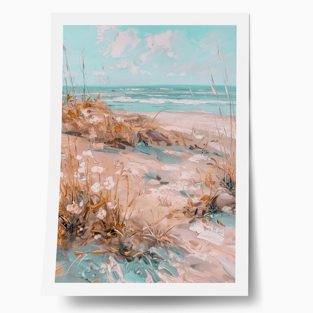 Poster VINTAGE PASTEL BEACH VIEW