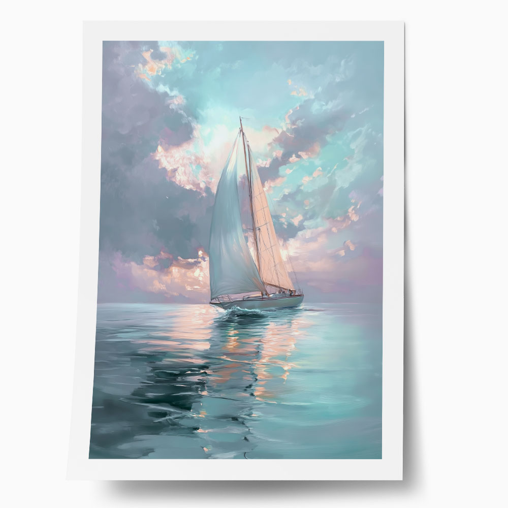 Poster VINTAGE PASTEL BOAT 4