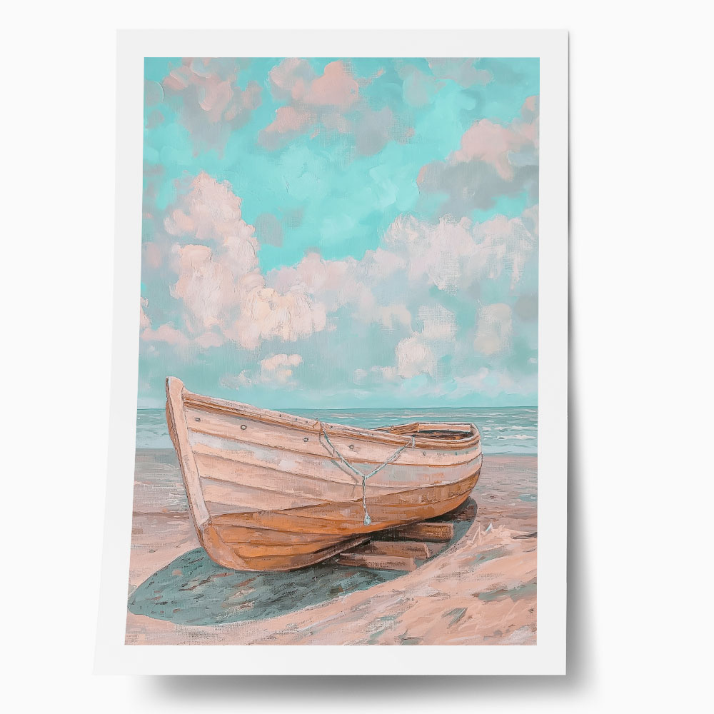 Poster VINTAGE PASTEL BOAT