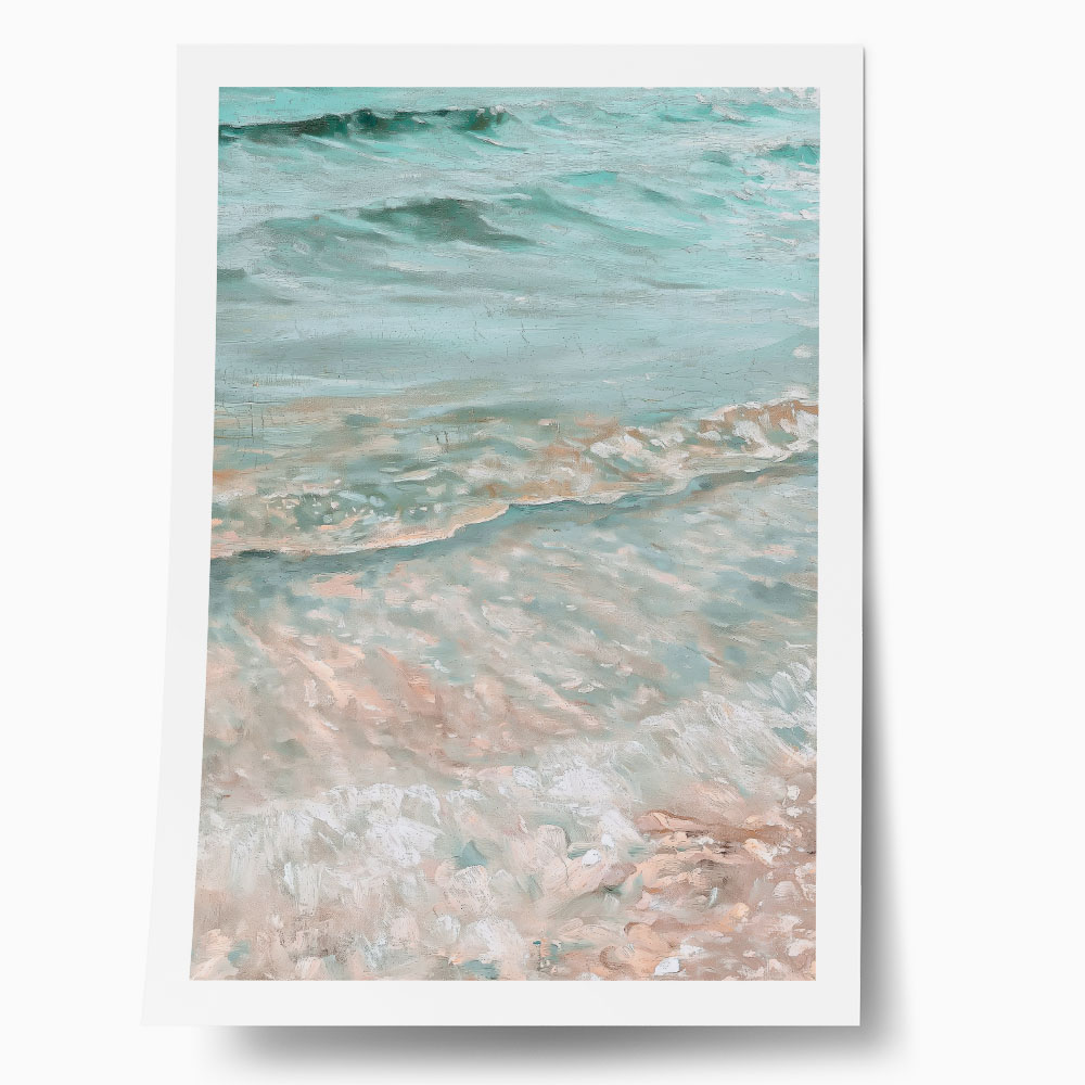 Poster VINTAGE PASTEL COASTAL WAVES 6