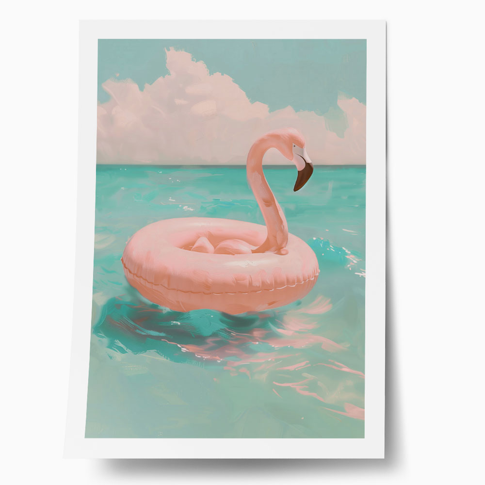 Poster VINTAGE PASTEL FLAMINGO