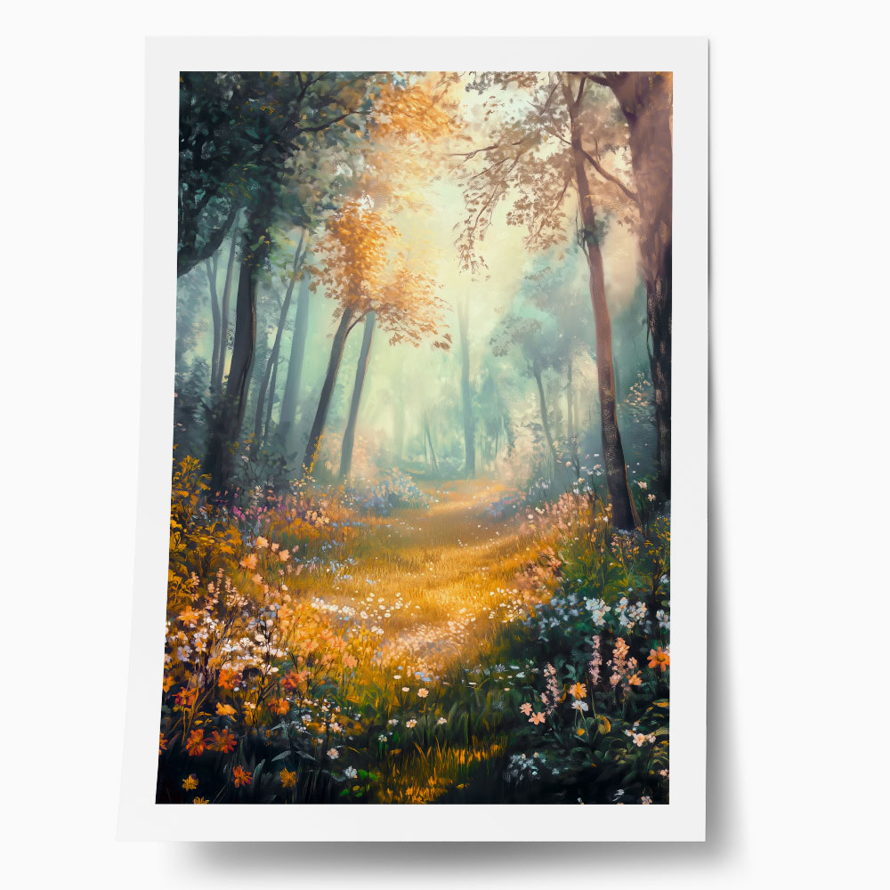 Poster VINTAGE PASTEL FOREST PATH 2