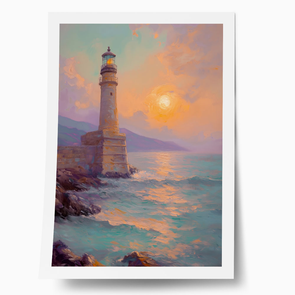 Poster VINTAGE PASTEL LIGHTHOUSE