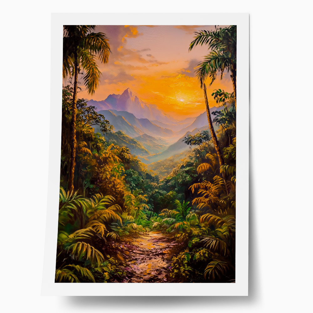Poster VINTAGE PASTEL RAINFOREST