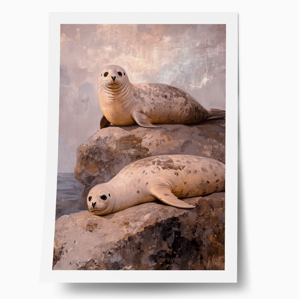 Poster VINTAGE PASTEL SEALS