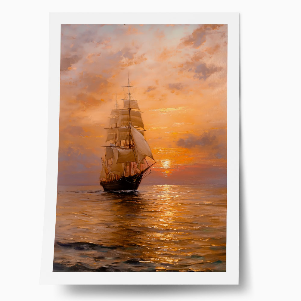 Poster VINTAGE PASTEL SHIP