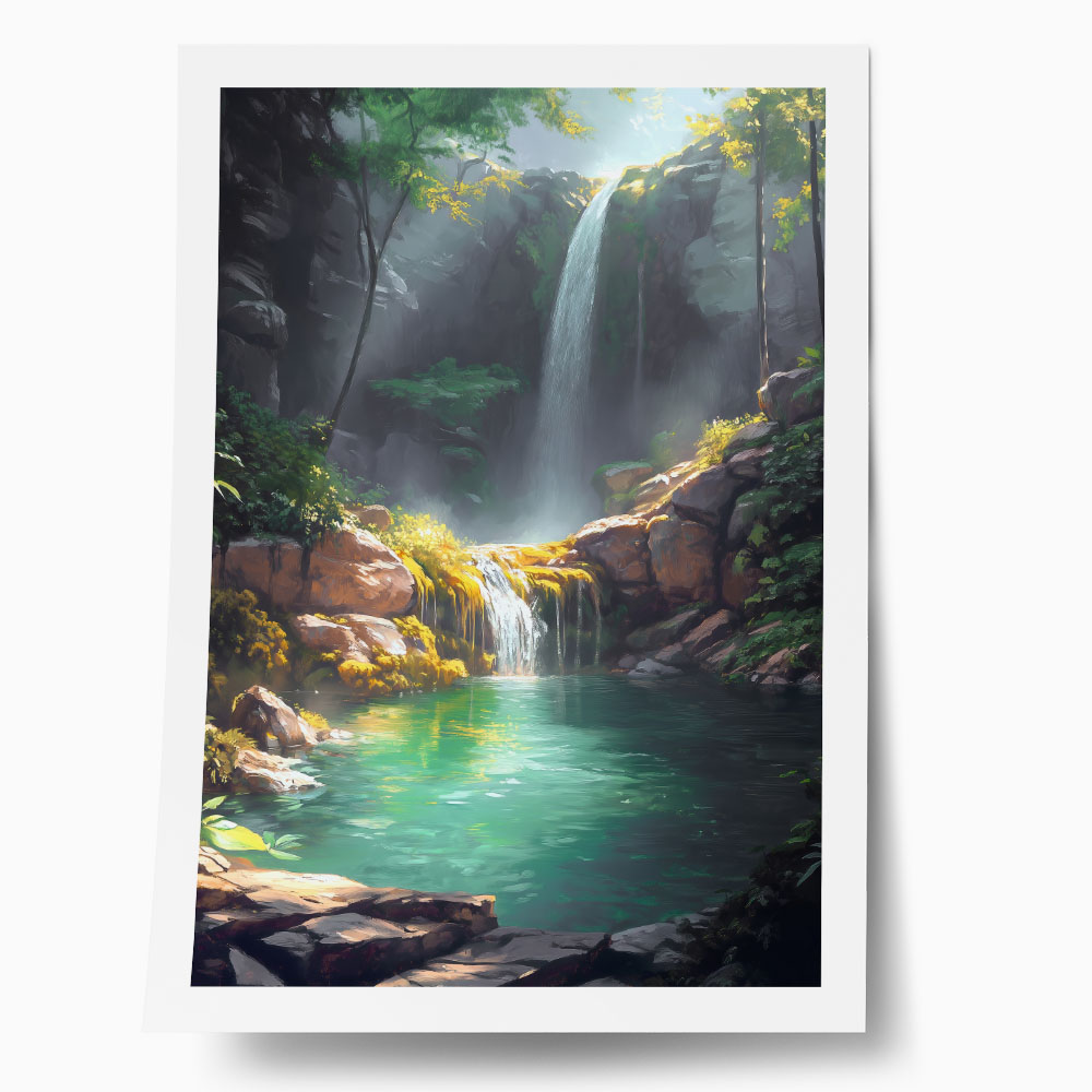Poster VINTAGE PASTEL WATERFALL 2